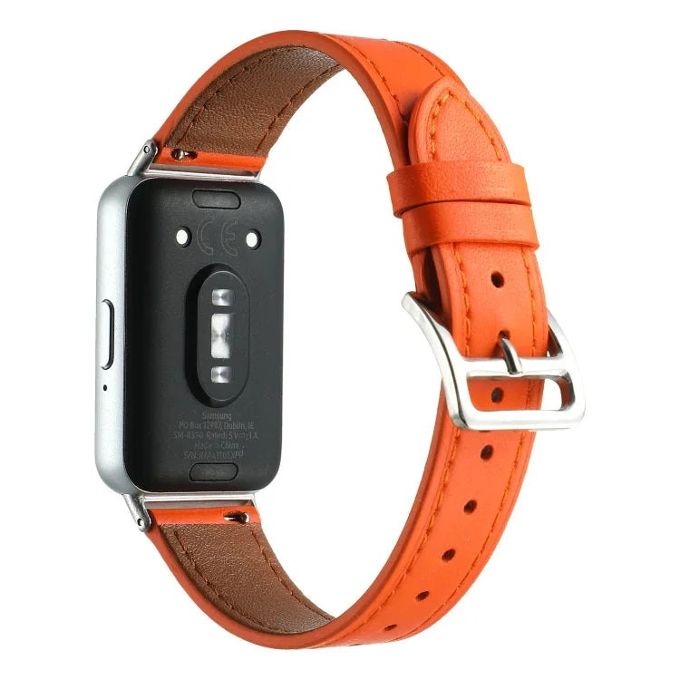 Correia de Relógio em Pele Genuína com Linha de Costura, Para Samsung Galaxy Fit 3