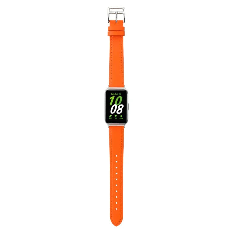 Correia de Relógio em Pele Genuína com Linha de Costura, Para Samsung Galaxy Fit 3