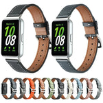 Correia de Relógio em Pele Genuína com Linha de Costura, Para Samsung Galaxy Fit 3