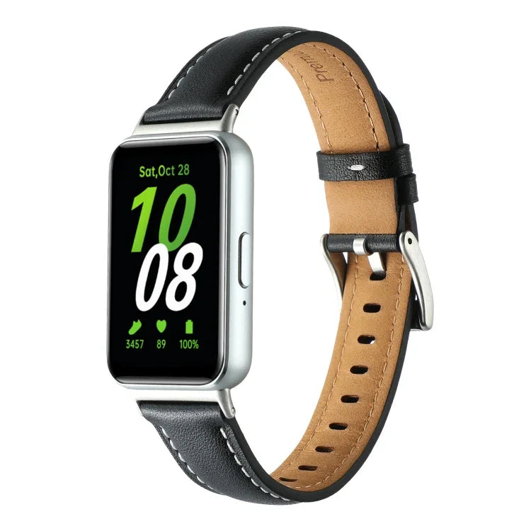 Correia de Relógio em Pele Genuína com Cauda Pontiaguda, Para Samsung Galaxy Fit 3