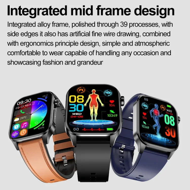 ET580 Relógio Inteligente Desportivo com Ecrã AMOLED 2.04 polegadas, Suporta Chamada Bluetooth / Função ECG