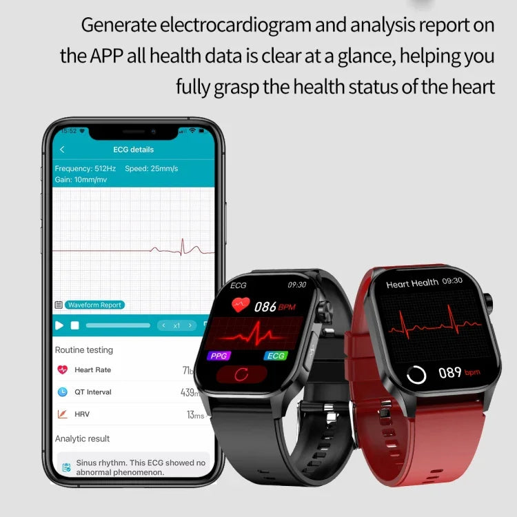 ET580 Relógio Inteligente Desportivo com Ecrã AMOLED 2.04 polegadas, Suporta Chamada Bluetooth / Função ECG