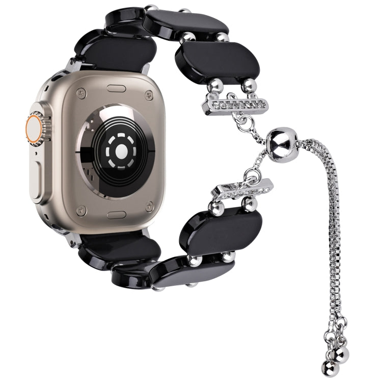 Correia de Relógio com Corrente Retrátil em Resina, Para Apple Watch Series 9 41mm, Para Apple Watch Ultra 49mm