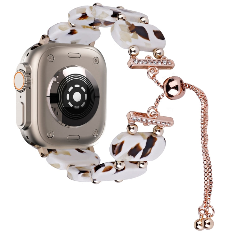 Correia de Relógio com Corrente Retrátil em Resina, Para Apple Watch Series 9 41mm, Para Apple Watch Ultra 49mm