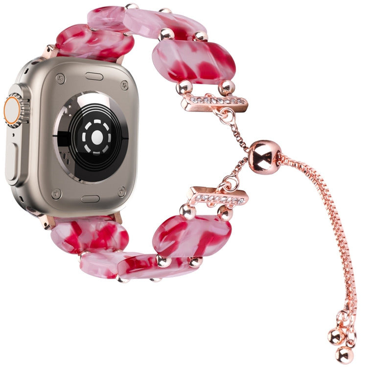 Correia de Relógio com Corrente Retrátil em Resina, Para Apple Watch Series 9 41mm, Para Apple Watch Ultra 49mm