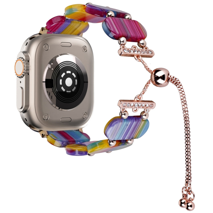 Correia de Relógio com Corrente Retrátil em Resina, Para Apple Watch Series 9 41mm, Para Apple Watch Ultra 49mm