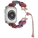 Correia de Relógio com Corrente Retrátil em Resina, Para Apple Watch Series 7 41mm, Para Apple Watch Series 7 45mm