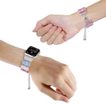 Correia de Relógio com Corrente Retrátil em Resina, Para Apple Watch SE 2023 44mm, Para Apple Watch SE 2023 40mm