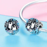Acessórios para Pulseira com Casa de Pinguim e Contas de Diamante em Prata Esterlina S925
