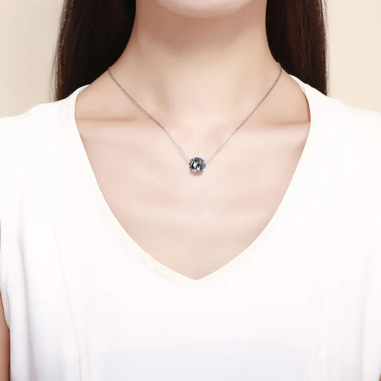 Acessórios para Pulseira com Casa de Pinguim e Contas de Diamante em Prata Esterlina S925