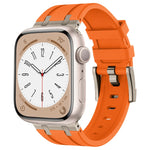 Correia de relógio em silicone líquido com textura de grão de pedra, para Apple Watch SE 2023 44mm, para Apple Watch Ultra 2 49mm, para Apple Watch Series 9 45mm, para Apple Watch Ultra 49mm