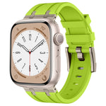 Correia de relógio em silicone líquido com textura de grão de pedra, para Apple Watch SE 2023 44mm, para Apple Watch Ultra 2 49mm, para Apple Watch Series 9 45mm, para Apple Watch Ultra 49mm