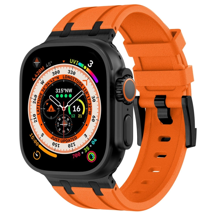 Correia de relógio em silicone líquido com textura de grão de pedra, para Apple Watch SE 2023 44mm, para Apple Watch Ultra 2 49mm, para Apple Watch Series 9 45mm, para Apple Watch Ultra 49mm