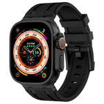 Correia de relógio em silicone líquido com textura de grão de pedra, para Apple Watch SE 2023 44mm, para Apple Watch Ultra 2 49mm, para Apple Watch Series 9 45mm, para Apple Watch Ultra 49mm
