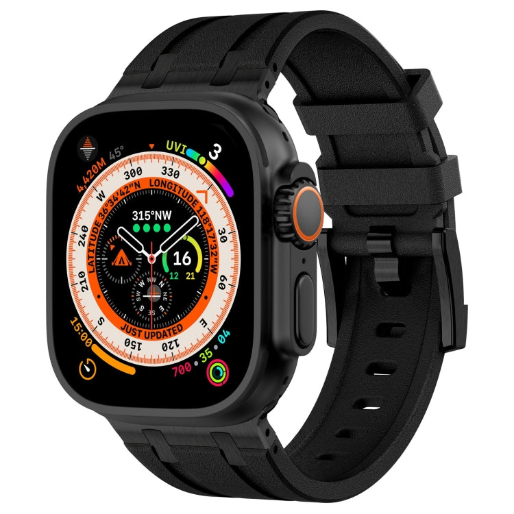 Correia de relógio em silicone líquido com textura de grão de pedra, para Apple Watch SE 2023 44mm, para Apple Watch Ultra 2 49mm, para Apple Watch Series 9 45mm, para Apple Watch Ultra 49mm