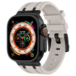 Correia de relógio em silicone líquido com textura de grão de pedra, para Apple Watch SE 2023 44mm, para Apple Watch Ultra 2 49mm, para Apple Watch Series 9 45mm, para Apple Watch Ultra 49mm