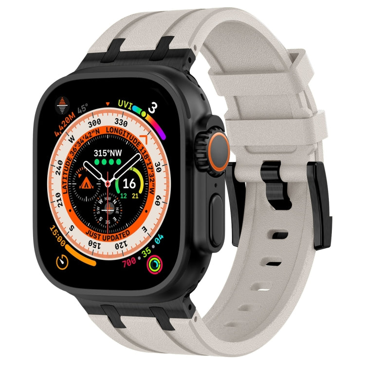 Correia de relógio em silicone líquido com textura de grão de pedra, para Apple Watch SE 2023 44mm, para Apple Watch Ultra 2 49mm, para Apple Watch Series 9 45mm, para Apple Watch Ultra 49mm