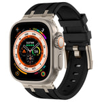 Correia de relógio em silicone líquido com textura de grão de pedra, para Apple Watch SE 2023 44mm, para Apple Watch Ultra 2 49mm, para Apple Watch Series 9 45mm, para Apple Watch Ultra 49mm