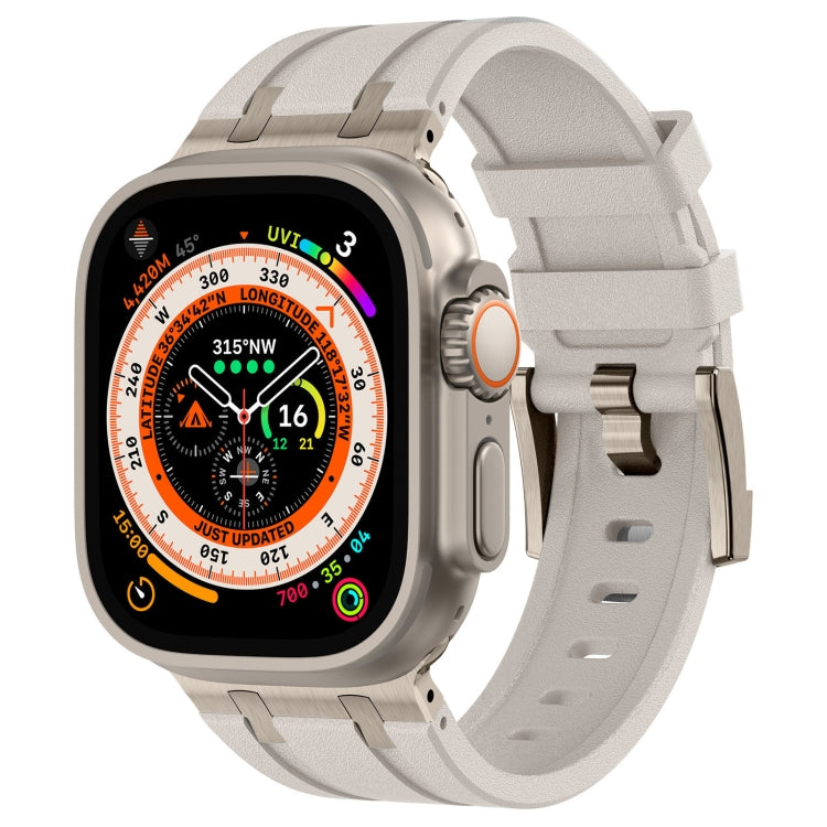 Correia de relógio em silicone líquido com textura de grão de pedra, para Apple Watch SE 2023 44mm, para Apple Watch Ultra 2 49mm, para Apple Watch Series 9 45mm, para Apple Watch Ultra 49mm