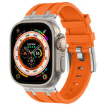 Correia de relógio em silicone líquido com textura de grão de pedra, para Apple Watch SE 2023 44mm, para Apple Watch Ultra 2 49mm, para Apple Watch Series 9 45mm, para Apple Watch Ultra 49mm