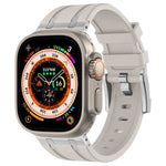 Correia de relógio em silicone líquido com textura de grão de pedra, para Apple Watch SE 2023 44mm, para Apple Watch Ultra 2 49mm, para Apple Watch Series 9 45mm, para Apple Watch Ultra 49mm