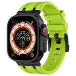 Correia de relógio em silicone líquido com textura de grão de pedra, para Apple Watch SE 2023 44mm, para Apple Watch Ultra 2 49mm, para Apple Watch Series 9 45mm, para Apple Watch Ultra 49mm