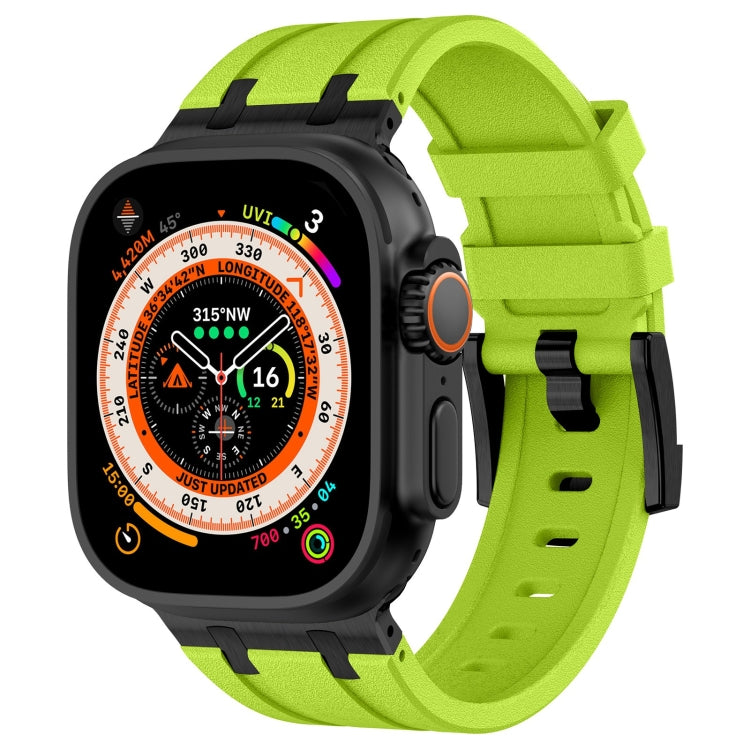 Correia de relógio em silicone líquido com textura de grão de pedra, para Apple Watch SE 2023 44mm, para Apple Watch Ultra 2 49mm, para Apple Watch Series 9 45mm, para Apple Watch Ultra 49mm