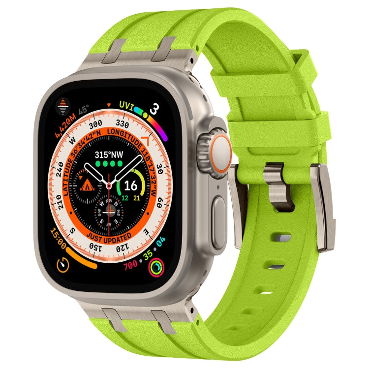 Correia de relógio em silicone líquido com textura de grão de pedra, para Apple Watch SE 2023 44mm, para Apple Watch Ultra 2 49mm, para Apple Watch Series 9 45mm, para Apple Watch Ultra 49mm