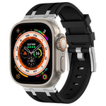 Correia de relógio em silicone líquido com textura de grão de pedra, para Apple Watch SE 2023 44mm, para Apple Watch Ultra 2 49mm, para Apple Watch Series 9 45mm, para Apple Watch Ultra 49mm