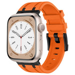 Correia de relógio em silicone líquido com textura de grão de pedra, para Apple Watch Series 8 45mm, para Apple Watch SE 2022 44mm, para Apple Watch Series 7 45mm, para Apple Watch SE 44mm