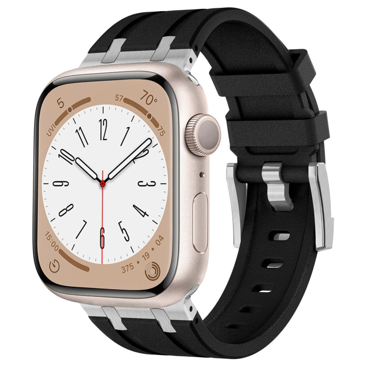 Correia de relógio em silicone líquido com textura de grão de pedra, para Apple Watch Series 8 45mm, para Apple Watch SE 2022 44mm, para Apple Watch Series 7 45mm, para Apple Watch SE 44mm