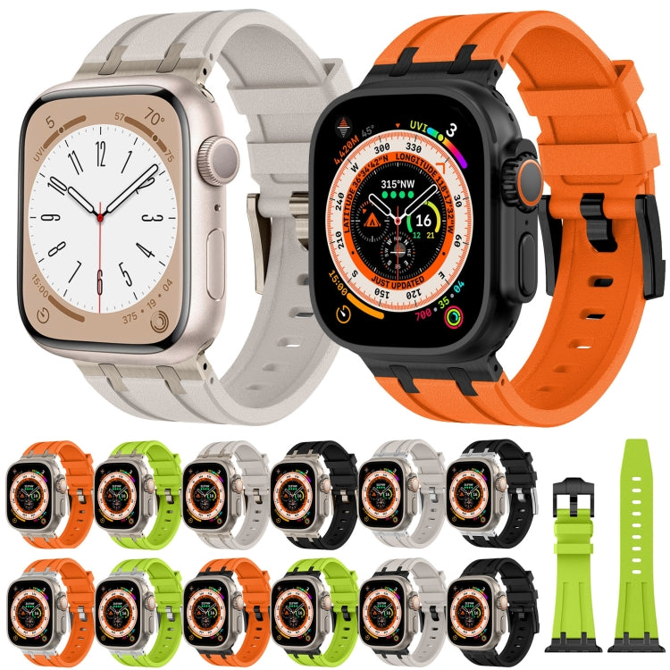 Correia de relógio em silicone líquido com textura de grão de pedra, para Apple Watch SE 2023 44mm, para Apple Watch Ultra 2 49mm, para Apple Watch Series 9 45mm, para Apple Watch Ultra 49mm