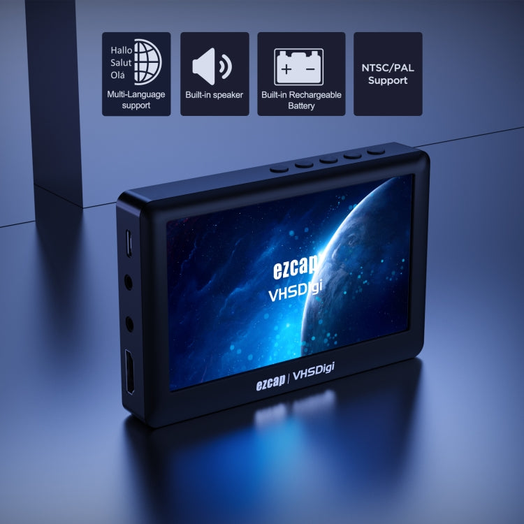 Ezcap 180 VHSDigi Caixa de Captura e Gravação de Vídeo com Ecrã de 4,3 polegadas, Ezcap 180