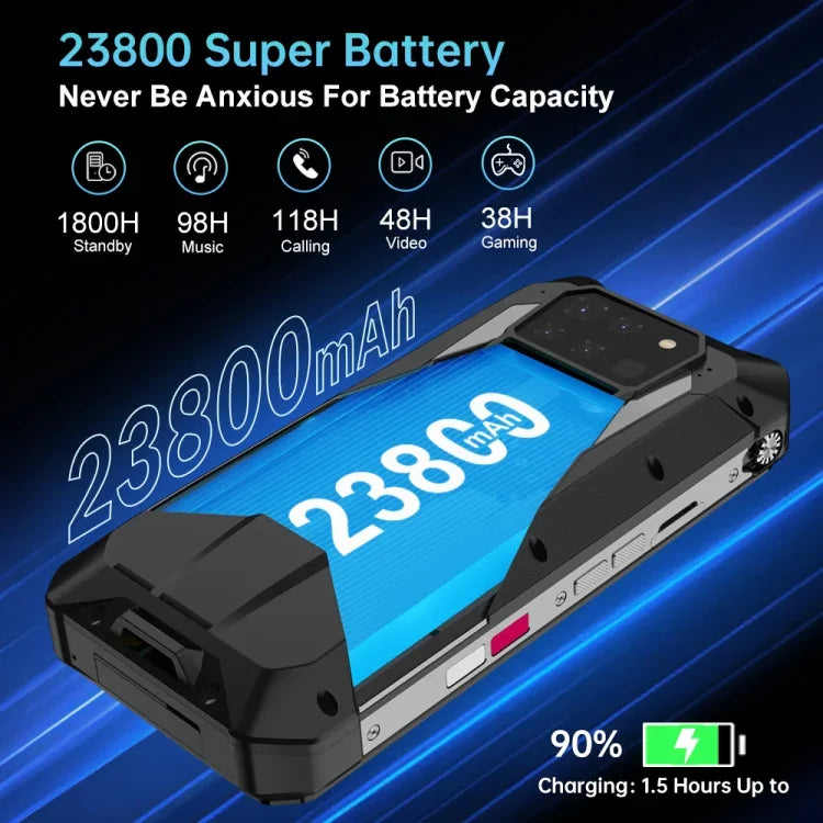 Unihertz Tank 3 Pro 5G / 8849, Projetor, Câmara 200MP, Visão Noturna, Bateria 23800mAh, 6,79 polegadas Android 13 Dimensity 8200 Octa Core, Rede: 5G, 16GB+512GB