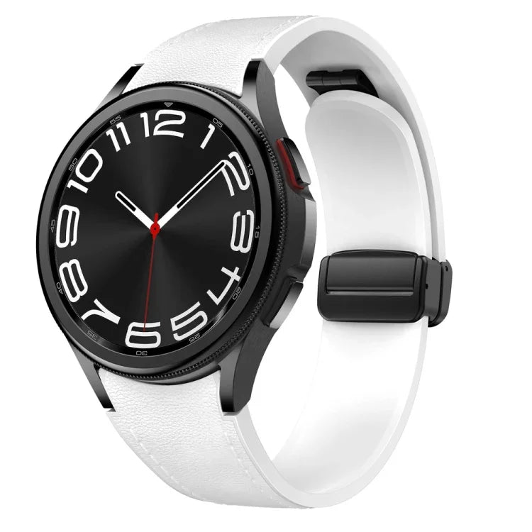 Correia de Relógio em Silicone com Fivela Magnética Preta, Para Samsung Galaxy Watch 6
