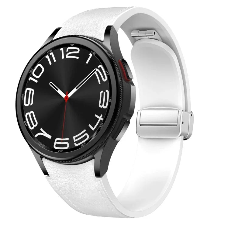 Correia de Relógio em Silicone com Fivela Magnética Prateada, Para Samsung Galaxy Watch 6
