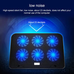 ICE COOREL Notebook Computer Base Speed Control Silent Six-fan Cooling Holder Cooling Rack, Style: Premium Edition, Style: Premium Edition(Lvory), Style: Premium Edition(Dazzling Red), Style: Premium Edition(Charm Powder), Style: Premium Edition(Black)