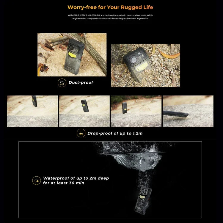 HOTWAV W11 Telefone Rugged, Visão Noturna, 20800mAh, 6,6 polegadas Android 13 MT8788 Octa Core, Rede: 4G, OTG, Gravação de chamadas, 6GB+256GB