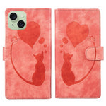 Capa de telemóvel em pele com relevo de caneta, coração e gato, para iPhone 17 Pro Max, para iPhone 17 Pro, para iPhone 17, para iPhone Air, para iPhone 15 Pro Max, para iPhone 15 Pro, para iPhone 15 Plus, para iPhone 15