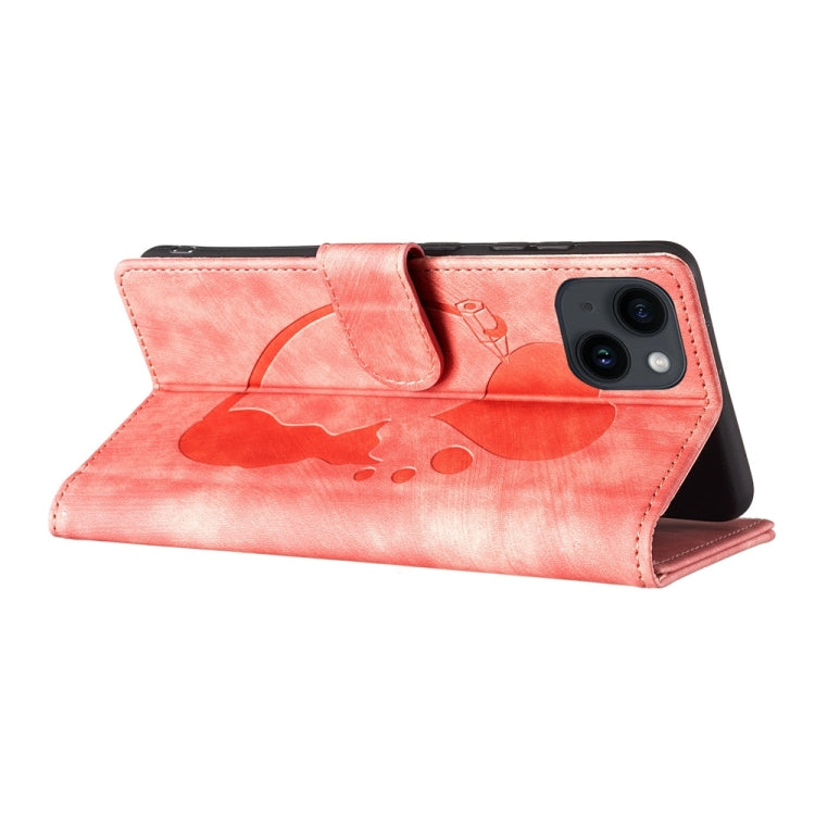 Capa de telemóvel em pele com relevo de caneta, coração e gato, para iPhone 14 Plus, para iPhone 14, para iPhone 14 Pro, para iPhone 14 Pro Max, para iPhone 7 / 8 / SE 2022, para iPhone 13 Pro Max, para iPhone 13 Pro, para iPhone 13