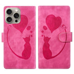Capa de telemóvel em pele com relevo de caneta, coração e gato, para iPhone 14 Plus, para iPhone 14, para iPhone 14 Pro, para iPhone 14 Pro Max, para iPhone 7 / 8 / SE 2022, para iPhone 13 Pro Max, para iPhone 13 Pro, para iPhone 13