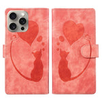 Capa de telemóvel em pele com relevo de caneta, coração e gato, para iPhone 14 Plus, para iPhone 14, para iPhone 14 Pro, para iPhone 14 Pro Max, para iPhone 7 / 8 / SE 2022, para iPhone 13 Pro Max, para iPhone 13 Pro, para iPhone 13