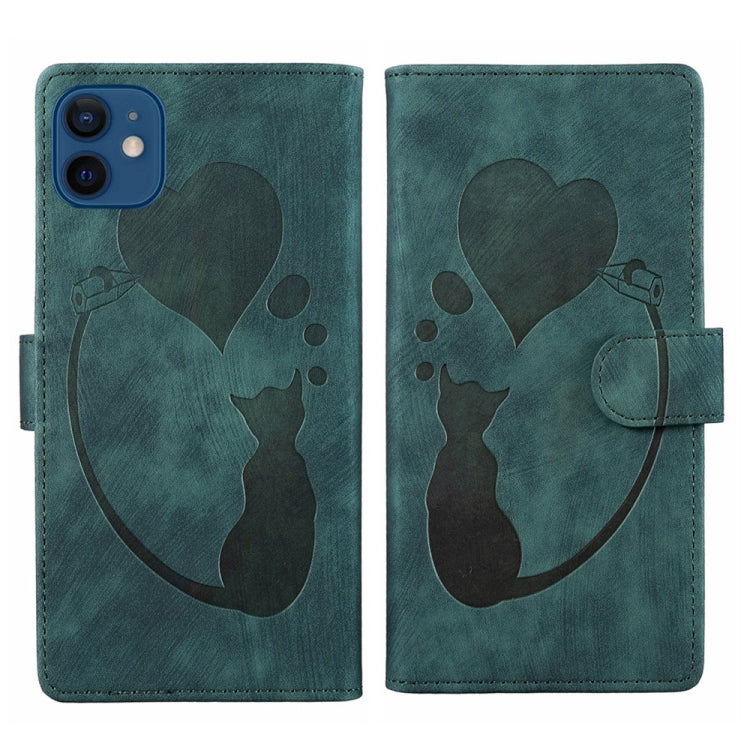 Capa para telemóvel em pele com relevo de caneta, coração e gato, para iPhone 13 mini, para iPhone 12, para iPhone 12 Pro Max, para iPhone 12 Pro, para iPhone 12 mini, para iPhone 11 Pro Max, para iPhone 11, para iPhone 11 Pro