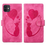 Capa para telemóvel em pele com relevo de caneta, coração e gato, para iPhone 13 mini, para iPhone 12, para iPhone 12 Pro Max, para iPhone 12 Pro, para iPhone 12 mini, para iPhone 11 Pro Max, para iPhone 11, para iPhone 11 Pro