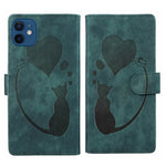 Capa para telemóvel em pele com relevo de caneta, coração e gato, para iPhone 13 mini, para iPhone 12, para iPhone 12 Pro Max, para iPhone 12 Pro, para iPhone 12 mini, para iPhone 11 Pro Max, para iPhone 11, para iPhone 11 Pro