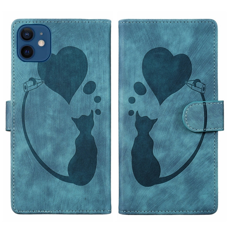 Capa para telemóvel em pele com relevo de caneta, coração e gato, para iPhone 13 mini, para iPhone 12, para iPhone 12 Pro Max, para iPhone 12 Pro, para iPhone 12 mini, para iPhone 11 Pro Max, para iPhone 11, para iPhone 11 Pro
