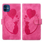 Capa para telemóvel em pele com relevo de caneta, coração e gato, para iPhone 13 mini, para iPhone 12, para iPhone 12 Pro Max, para iPhone 12 Pro, para iPhone 12 mini, para iPhone 11 Pro Max, para iPhone 11, para iPhone 11 Pro