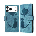 Capa de telemóvel em pele com relevo de caneta, coração e gato, para iPhone 17 Pro Max, para iPhone 17 Pro, para iPhone 17, para iPhone Air, para iPhone 15 Pro Max, para iPhone 15 Pro, para iPhone 15 Plus, para iPhone 15