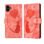 Capa de telemóvel em pele com relevo de caneta, coração e gato, para iPhone 17 Pro Max, para iPhone 17 Pro, para iPhone 17, para iPhone Air, para iPhone 15 Pro Max, para iPhone 15 Pro, para iPhone 15 Plus, para iPhone 15