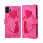 Capa de telemóvel em pele com relevo de caneta, coração e gato, para iPhone 17 Pro Max, para iPhone 17 Pro, para iPhone 17, para iPhone Air, para iPhone 15 Pro Max, para iPhone 15 Pro, para iPhone 15 Plus, para iPhone 15